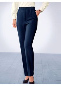 Classic Basics Damen Schlupfhose, blau, Gr. 19, unifarben, 65% Baumwolle, 31% Polyester, 4% Elasthan, Hosen