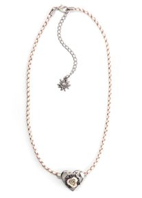 Allgäu Rebell ALLGÄU REBELL Damen Kette mit Anhänger "Maja", beige, Basic, Metall, Halsketten, mit kleinen Metallherz