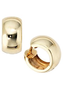 Jobo Damen Paar Creolen, Gelbgold 333, gold, Gelbgold 333, Ohrringe, breit rund 333 Gold