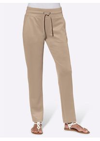 Classic Basics Damen Schlupfhose, beige, Gr. 44, unifarben, 95% Polyester, 5% Elasthan, Hosen