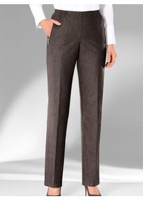 Adelina Damen Webhose, braun, Gr. 38, meliert, 66% Polyester, 32% Viskose, 2% Elasthan, Hosen