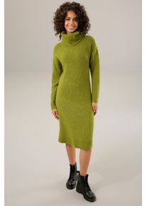 Aniston CASUAL Damen Strickkleid, grün, modisch, Gr. 34, unifarben, Strick, Obermaterial: 74% Polyacryl, 23% Nylon, 3% Elasthan, Kleider, mit