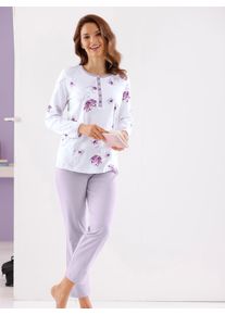 wäschepur WÄSCHEPUR Damen Schlafanzug, Gr. 36, lila, 100% Baumwolle, Homewear-Sets