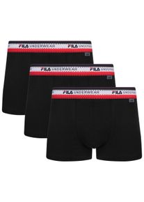 Fila Herren Boxershorts "MAN BOXER SHORTS", Gr. XXL, schwarz, Obermaterial: 95% Baumwolle, 5% Elasthan, unifarben mit Farbeinsatz, bedruckt,
