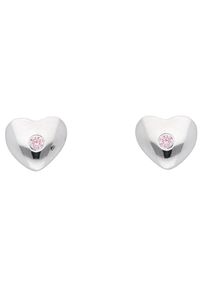 Adelia´s ADELIA ́S Damen Paar Ohrhänger "1 Paar 925 Silber Ohrringe / Ohrstecker Herz mit Zirkonia", Damen, Silber 925 (Sterlingsilber), rosa, Silber 925