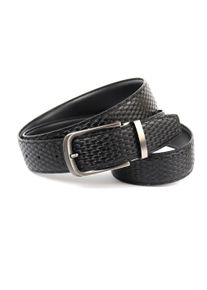 Anthoni Crown Damen Ledergürtel, schwarz, modisch,klassisch, Gr. 120, unifarben, Flechtoptik, Leder, Gürtel, Wendegürtel, Schließe silberfarben