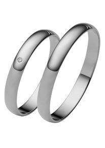 Firetti Trauring "Schmuck Geschenk Gold 375 Hochzeit Ehering "LIEBE"", 58, ohne Brillant, Weißgold 375, 3,0mm, weiß, Weißgold 375, Fingerringe, Made