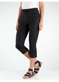 Classic Basics Damen Caprihose, schwarz, Gr. 46, unifarben, 65% Baumwolle, 30% Polyester, 5% Elasthan, Hosen