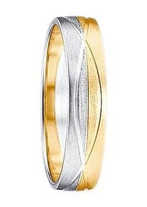 Firetti Trauring "Schmuck Geschenk Gold 375 Hochzeit Ehering Trauring "LIEBE"", 22, ohne Brillant, Gelbgold 375-Weißgold 375, 5mm, gold, Gelbgold