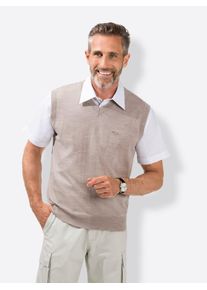 Marco Donati Herren V-Ausschnitt-Pullover "Pullunder", beige, Gr. 46, unifarben, 100% Schurwolle, Pullover