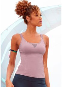 active by Lascana LASCANA ACTIVE Damen Funktionsshirt, rosa, sportlich, Gr. XS, unifarben, Mesh, Jersey, Obermaterial: 95% Baumwolle, 5% Elasthan, Shirts, mit