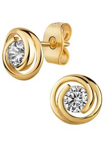 Firetti Damen Paar Ohrstecker "Schmuck Geschenk Gold 375 Ohrschmuck Ohrringe rund verschlungen", Gelbgold 375, gold, Gelbgold 375, Ohrringe, Made in