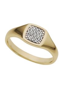 Firetti Damen Diamantring "Schmuck Geschenk Gold 333 Damenring Goldring Siegelring Diamant", 19, 0,1 ct P2 = erkennbare Einschlüsse, Gelbgold
