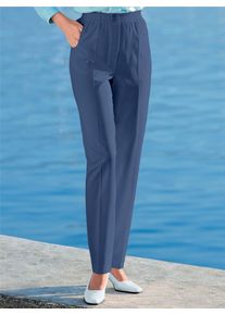 Classic Basics Damen Schlupfhose, blau, Gr. 195, unifarben, 62% Polyester, 36% Viskose, 2% Elasthan, Hosen