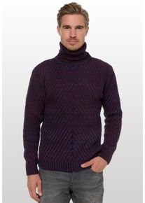 Rusty Neal Herren Strickpullover, lila, casual, Gr. XXL, meliert, 70% Polyacryl, 30% Baumwolle, Pullover, im angesagten Kontrast-Design