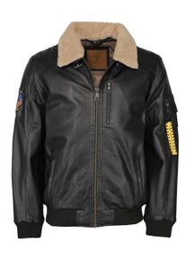 Top Gun Herren Lederjacke "TG20193144", schwarz, Gr. 48, Obermaterial: 100% Leder, Lamm / Futter: 100% Polyester / Ärmelfutter: 100% Polyester /