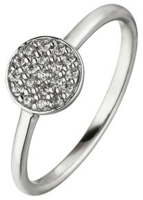 Jobo Damen Fingerring, 50, Silber 925 (Sterlingsilber), silber, Silber 925 (Sterlingsilber), Fingerringe, 925 Silber mit 19 Zirkonia