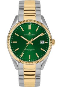 Jacques Lemans Damen Quarzuhr "Derby", gold, Armbanduhren, Armbanduhr, Damenuhr, Datum, Leuchtzeiger, gehärtetes Crystexglas