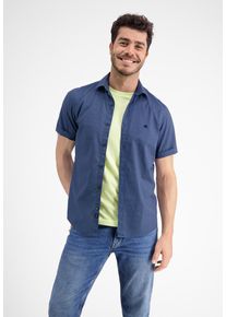 Lerros Herren Kurzarmhemd "Lerros Kurzarmhemd *Geometric AOP*", blau, Gr. S, 100% Baumwolle, Hemden