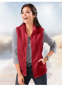Classic Basics Damen Fleeceweste, rot, Gr. 44, unifarben, 100% Polyester, Westen