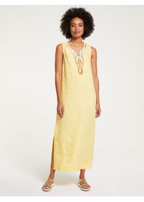 Heine Damen Maxikleid "Leinenkleid", gelb, Gr. 48, unifarben, 100% Leinen, Unterkleid:100% Baumwolle, Kleider