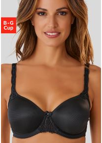 Lascana Damen Minimizer-BH, Gr. 100, schwarz, Microtouch, Obermaterial: 83% Polyamid, 12% Elasthan, 5% Polyester, klassisch, BHs, mit Bügel, mit