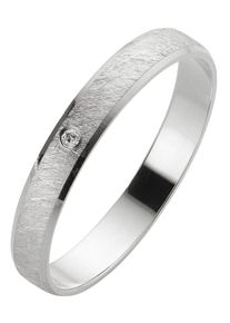 Firetti Trauring "Schmuck Geschenk Gold 375 Hochzeit Ehering Trauring "LIEBE"", 22, 0,01 ct SI = kleine Einschlüsse mit Brillant, Weißgold 375, 3mm,