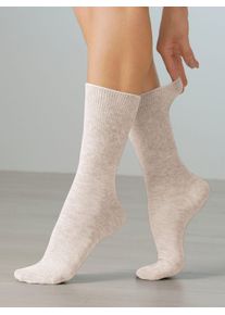 wäschepur WÄSCHEPUR Damen Diabetikersocken, Gr. 2, beige, 80% Baumwolle, 18% Polyamid, 2% Elasthan, 58% Baumwolle, 22% Polyester, 2% Elasthan, 18% Polyamid,