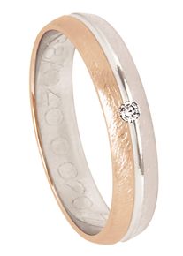 Firetti Trauring "Schmuck Geschenk Gold 375 Hochzeit Ehering Trauring "LIEBE"", 17, 0,02 ct SI = kleine Einschlüsse mit Brillant, Weißgold