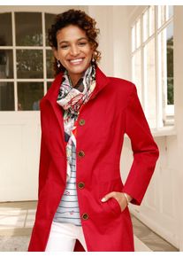 Casual Looks Damen Langjacke, rot, Gr. 36, unifarben, 97% Baumwolle, 3% Elasthan, Jacken