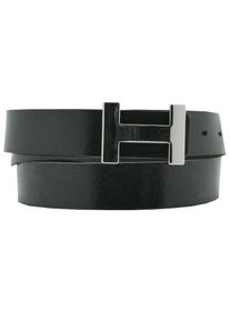 AnnaMatoni Damen Koppelgürtel, schwarz, modisch,elegant,feminin,klassisch, Gr. 95, unifarben, Leder, Gürtel, Mit schlichter glänzender Gürtelschnalle
