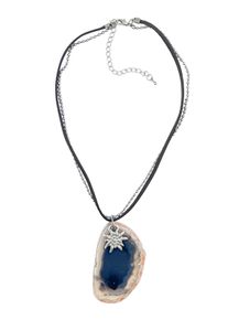 Allgäu Rebell ALLGÄU REBELL Damen Kette mit Anhänger "Gretl", schwarz, Basic, Bernstein, Halsketten, mit Edelweiß