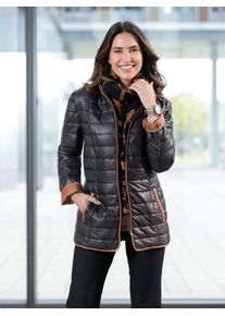 Classic Basics Damen Steppjacke, schwarz, Gr. 40, unifarben, gemustert, mehrfarbig, 100% Polyester, Jacken