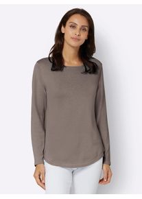Inspirationen Damen Rundhalspullover "Pullover", grau, Gr. 38, unifarben, 100% Baumwolle, Pullover