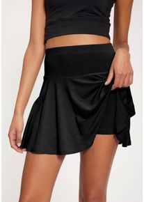 Vivance ACTIVE Damen Skort, schwarz, Basic, Gr. S, unifarben, Single Jersey, Obermaterial: 95% Viskose, 5% Elasthan, Röcke, Tellerrock mit