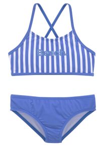 Bench. Kinder Bustier-Bikini, blau, Gr. 122, gestreift, Recycling-Polyamid, Bikini-Sets, mit trendigen Streifen