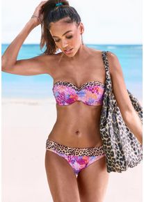 Buffalo Damen Bügel-Bandeau-Bikini-Top "Haruna", rosa, Gr. 34, bedruckt, Animalprint, Recycling-Polyamid, Bikini-Oberteile, mit modischem Muster-Mix