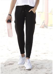 Venice Beach Damen Jogginghose, schwarz, casual, Gr. 38, unifarben, Sweatware, Obermaterial: 95% Baumwolle, 5% Elasthan. Bündchen: 95% Baumwolle, 5%