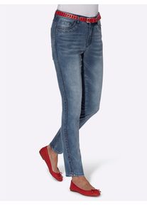 Ambria Damen Bequeme Jeans, blau, Gr. 38, unifarben, 79% Baumwolle, 19% Polyester, 2% Elasthan, Jeans