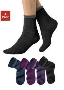 Lavana Damen Kuschelsocken, Gr. 35, bunt, Polyamid, Baumwolle, Elasthan, unifarben, Socken, mit Innenfrottee