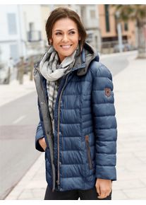 Casual Looks Damen Steppjacke, blau, Gr. 38, unifarben, gemustert, mehrfarbig, 100% Polyester, Jacken