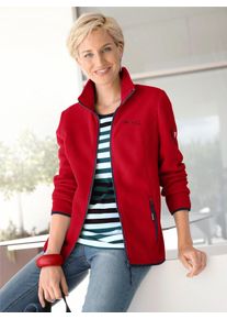 Casual Looks Damen Fleecejacke, rot, Gr. 44, unifarben, 100% Polyester, Jacken