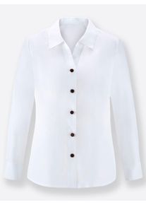 Inspirationen Damen Klassische Bluse, weiß, Gr. 40, unifarben, 50% Baumwolle, 50% Polyester, Blusen