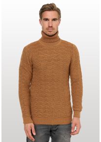 Rusty Neal Herren Rollkragenpullover, braun, casual, Gr. XXXL, unifarben, 70% Polyacryl, 30% Baumwolle, Pullover, im angesagten Design
