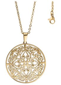 Jobo Damen Kette mit Anhänger, Edelstahl, L: 46cm, gold, Edelstahl, Halsketten, rund Edelstahl goldfarben 46 cm