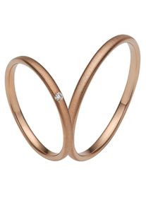 Firetti Trauring "Schmuck Geschenk Gold 375 Hochzeit Ehering "LIEBE"", 64, ohne Brillant, Roségold 375, 2,0mm, rosa, Rosu00e9gold 375, Fingerringe,