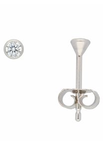 Adelia´s ADELIA ́S Damen Paar Ohrhänger "585 Weißgold Ohrringe Ohrstecker mit Zirkonia Ø 3 mm", Damen, Weißgold 585, silber, Weißgold 585, Ohrringe, mit
