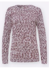 Classic Basics Damen Rundhalspullover "Pullover", rot, Gr. 40, gemustert, mehrfarbig, 100% Polyacryl, Pullover