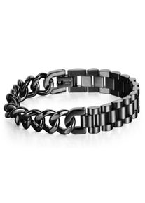 Firetti Damen Edelstahlarmband "Schmuck Geschenk Armband Panzerkette kombiniert, verstellbar", Edelstahl, schwarz, Edelstahl, Armbänder