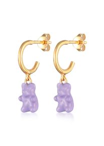 Elli Damen Paar Ohrstecker "Bär Emaille Modisch 925 Silber vergoldet", OneSize, ohne Stein, Silber 925 (Sterlingsilber), gold, Silber 925